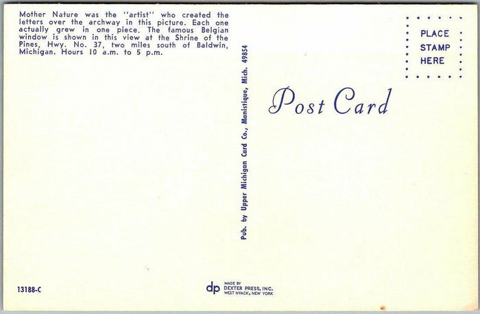 Shrine of the Pines - Old Postcard (newer photo)